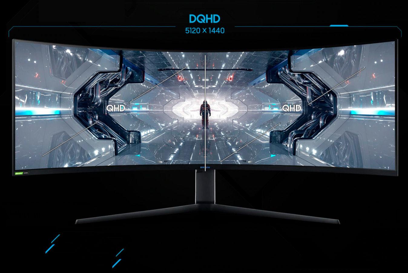 Monitor Gamer Curvo Samsung Odyssey 49 DQHD, 240Hz, 1ms, HDMI, Display Port, USB, G-Sync, Freesync Premium Pro, Ajuste de Altura, Branco, Série G9